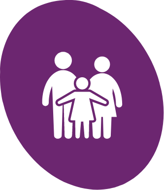 Purple Icon Representing a Happy Family