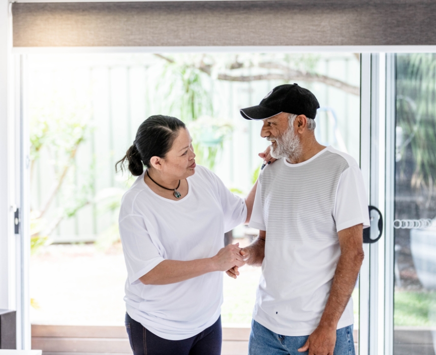 NDIS Staff Greeting Elderly Man