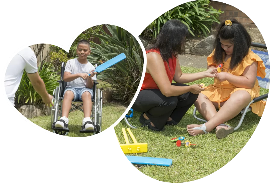 Child in Wheelchair Playing a Game